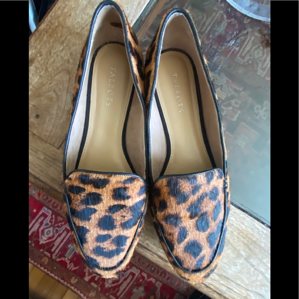 Talbots leopard cheetah print flats loafer